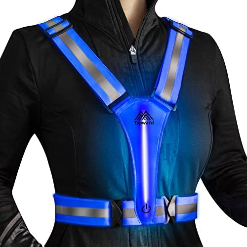 LED Reflective Safety Vest for Night Running Walking and Cycling