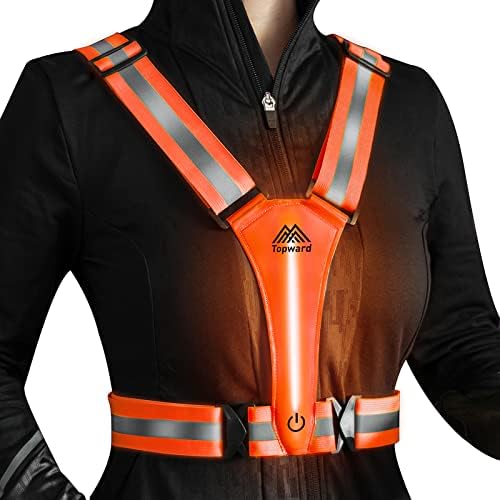 LED Reflective Safety Vest for Night Running Walking and Cycling