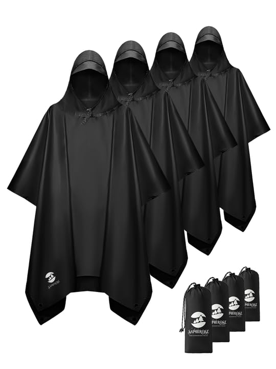 Hooded Waterproof Rain Poncho for Men and Women