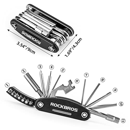 Portable 20 in 1 Folding Bike Multitool with Allen Wrench and Tire Levers