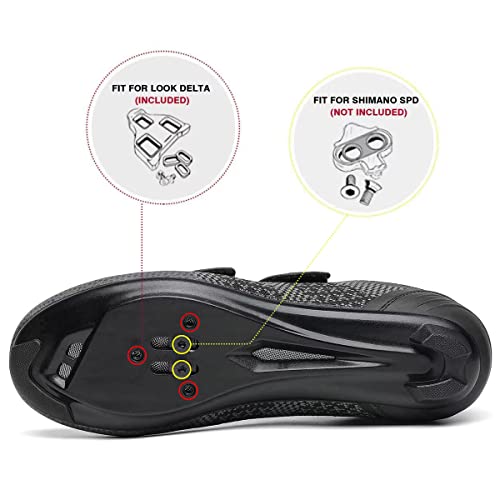 Unisex Clipless Cycling Shoes with Delta Cleats for Indoor Outdoor Riding
