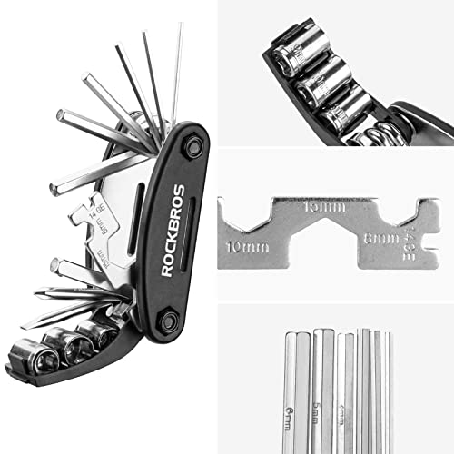 Portable 20 in 1 Folding Bike Multitool with Allen Wrench and Tire Levers