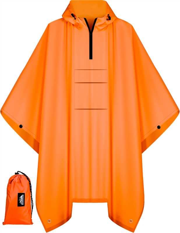 Waterproof 3 in 1 Rain Poncho and Ground Mat for Adults and Youth