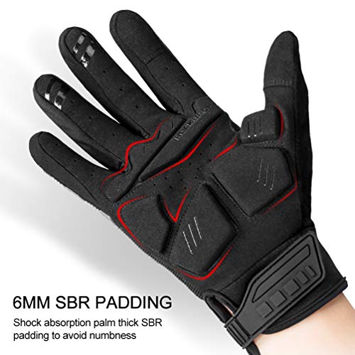 Gel Padded Touchscreen Mountain Bike Gloves with Knuckle Protection