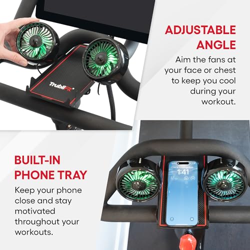Dual Bike Fans with All Metal Phone Holder for Indoor Cycling
