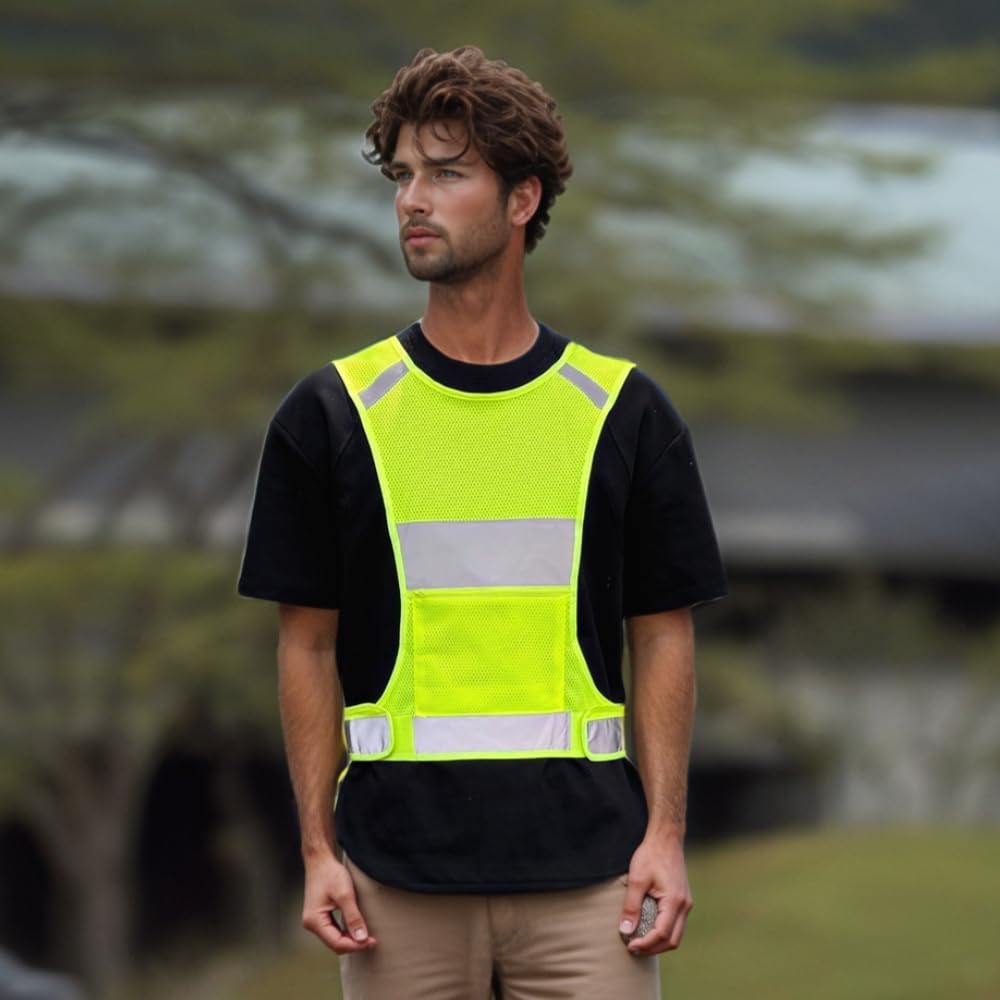 High Visibility Reflective Safety Vest with Pocket for Running and Biking