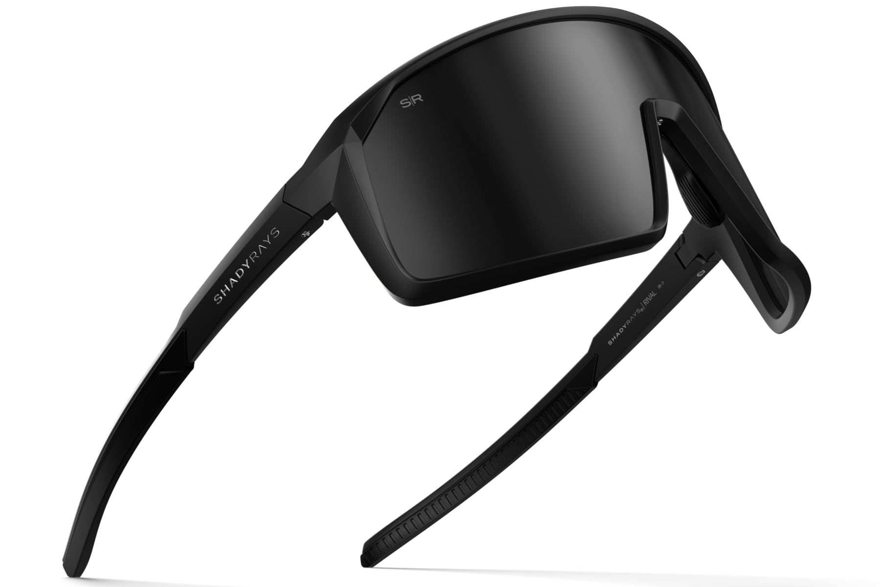 Mens Panoramic Polarized Shield Sunglasses with Single Lens