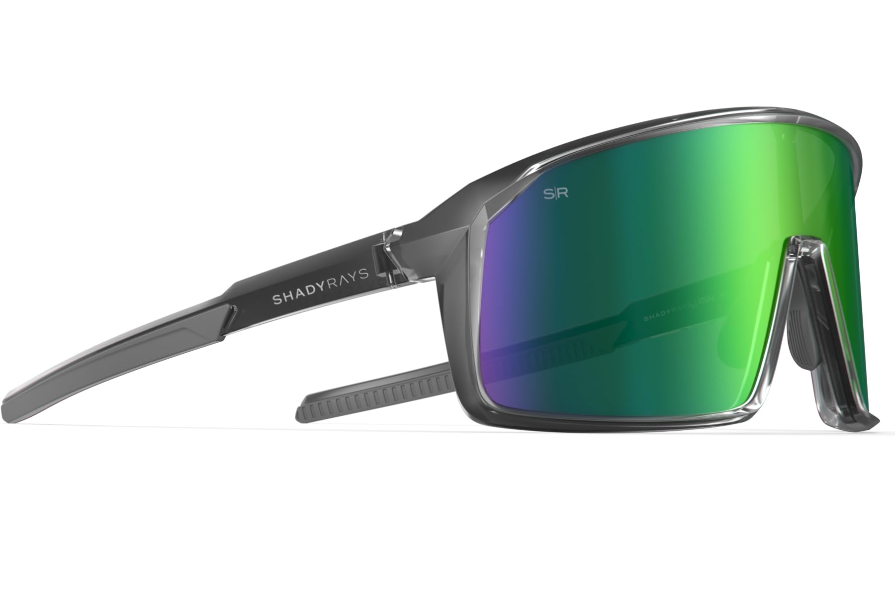 Mens Panoramic Polarized Shield Sunglasses with Single Lens
