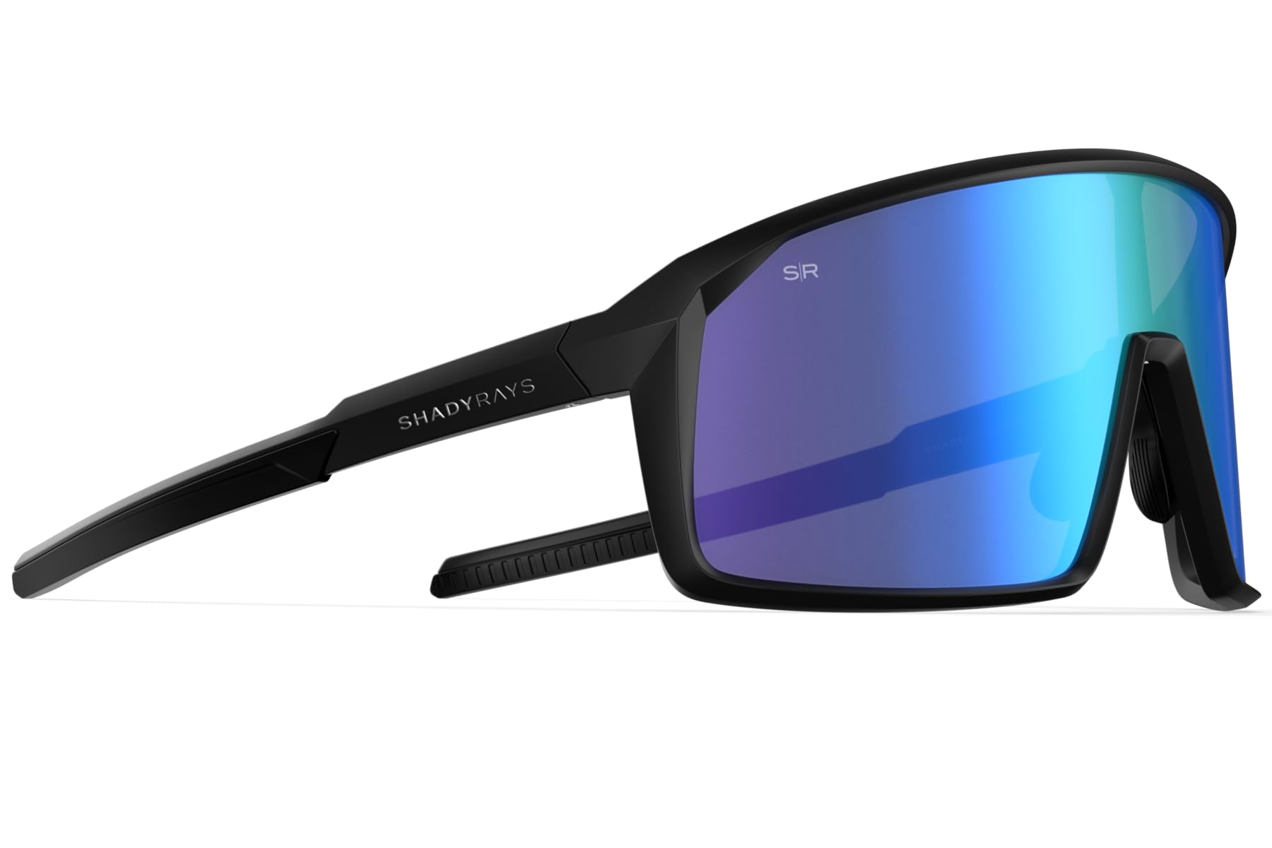 Mens Panoramic Polarized Shield Sunglasses with Single Lens