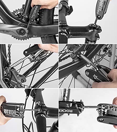 Portable 20 in 1 Folding Bike Multitool with Allen Wrench and Tire Levers