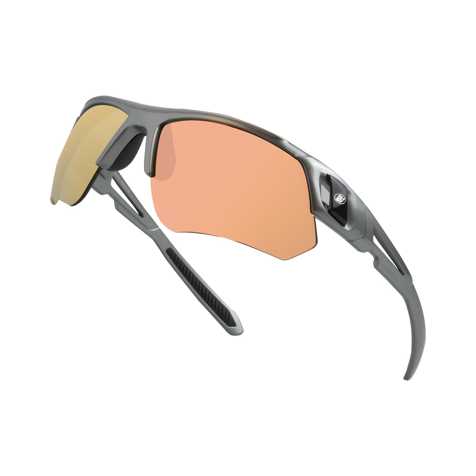 Wrap Semi Rimless Sports Sunglasses with UV400 Protection