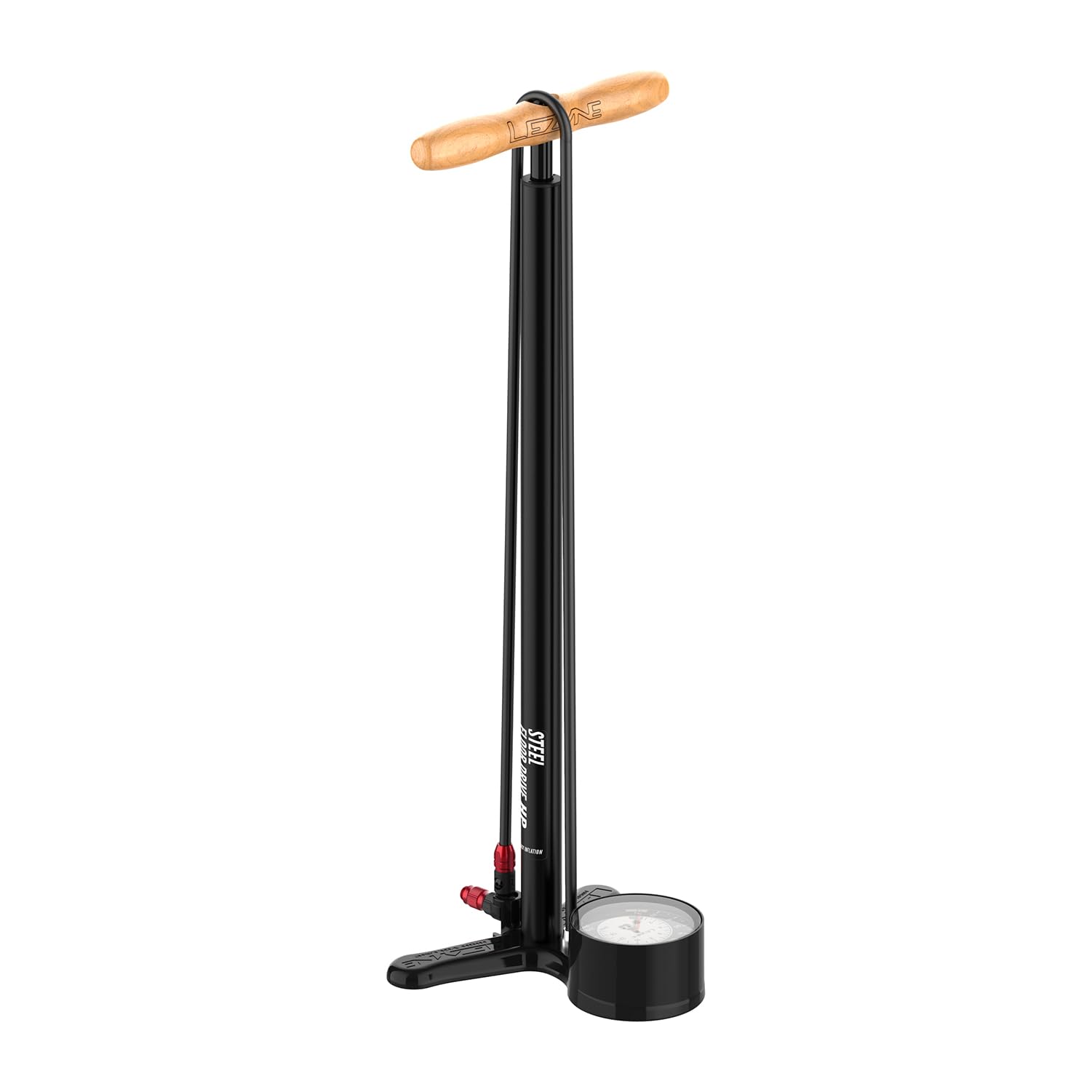 High Pressure Bicycle Floor Pump with Gauge for Presta and Schrader Valves