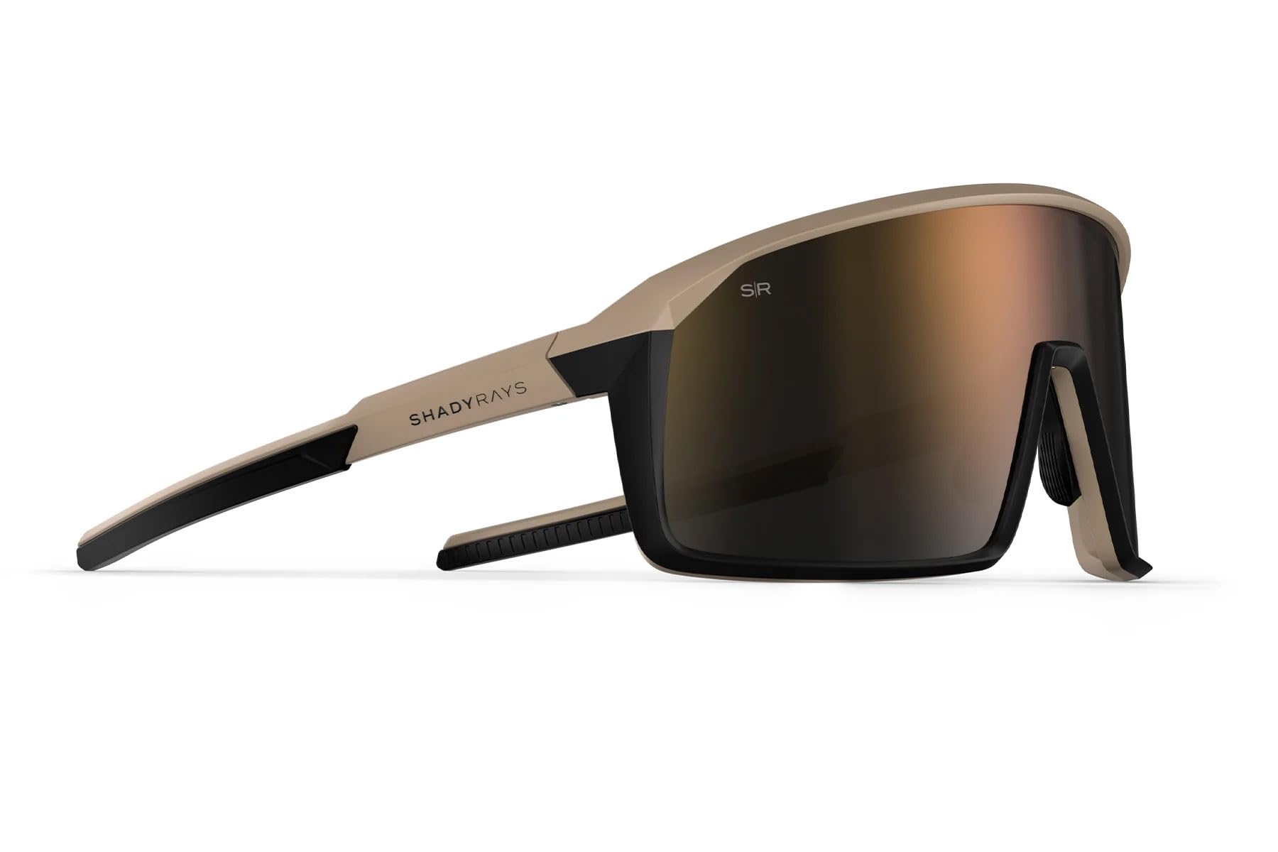 Mens Panoramic Polarized Shield Sunglasses with Single Lens