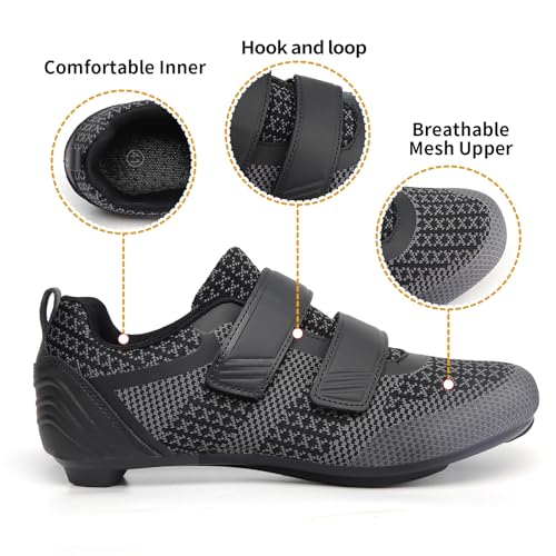 Unisex Clipless Cycling Shoes with Delta Cleats for Indoor Outdoor Riding