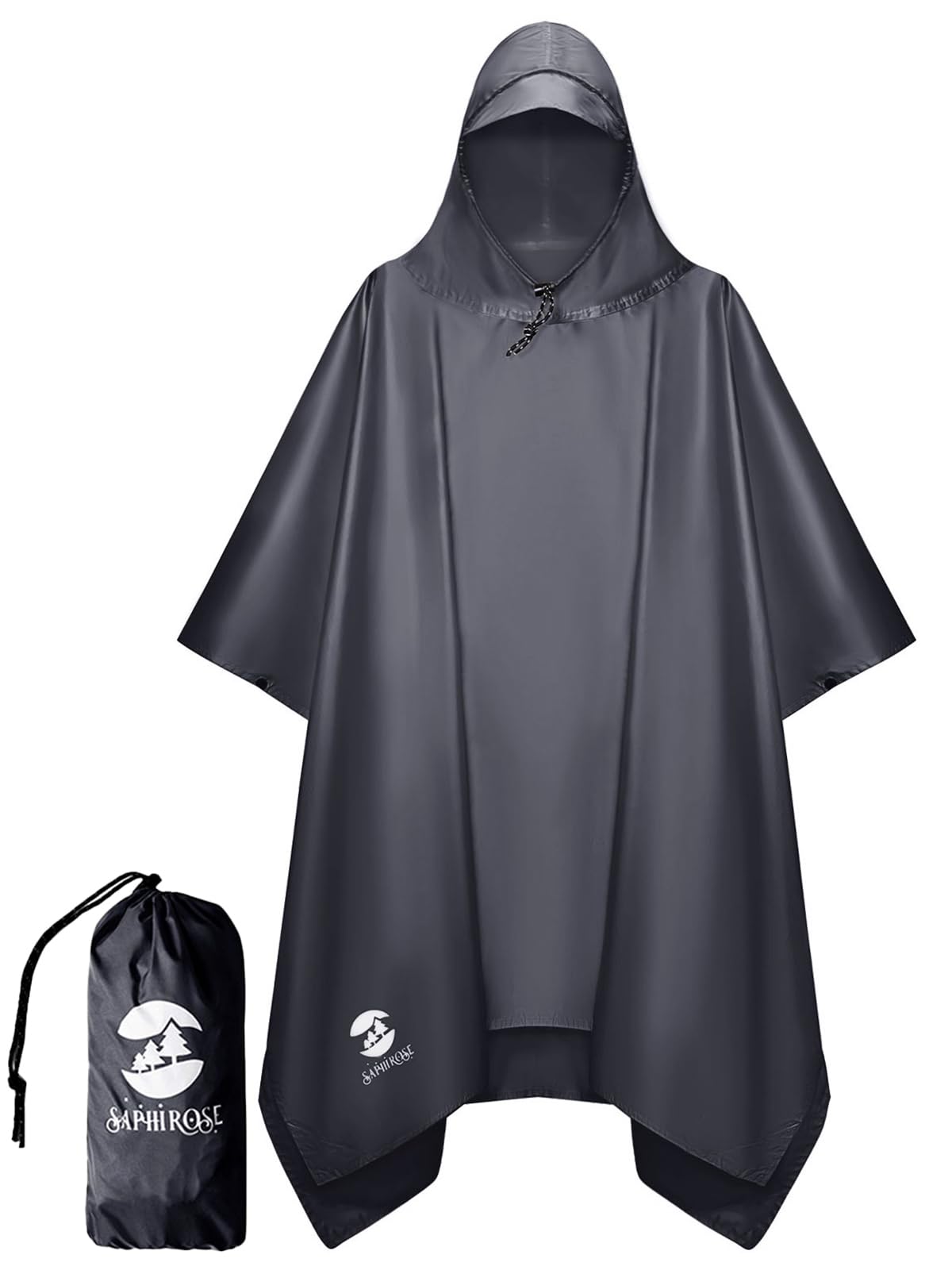 Hooded Waterproof Rain Poncho for Men and Women