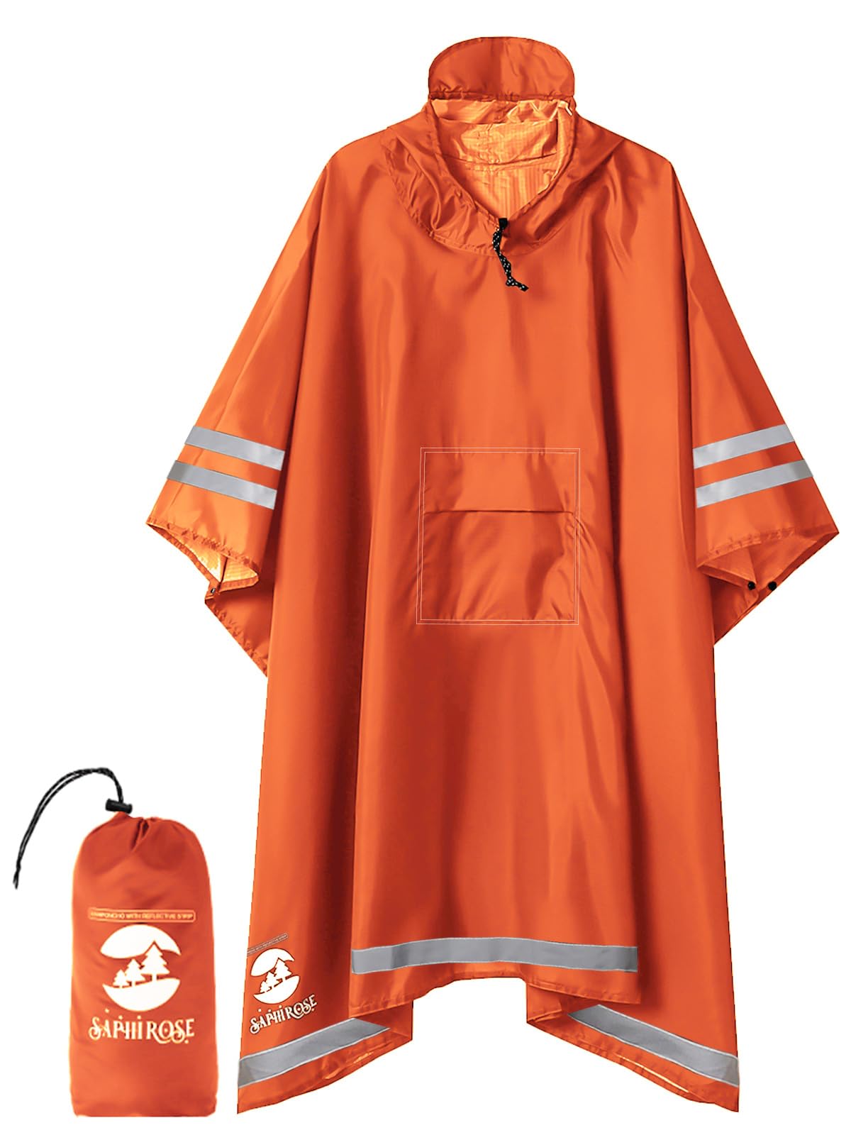 Hooded Waterproof Rain Poncho for Men and Women