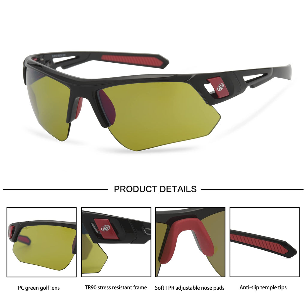 Wrap Semi Rimless Sports Sunglasses with UV400 Protection