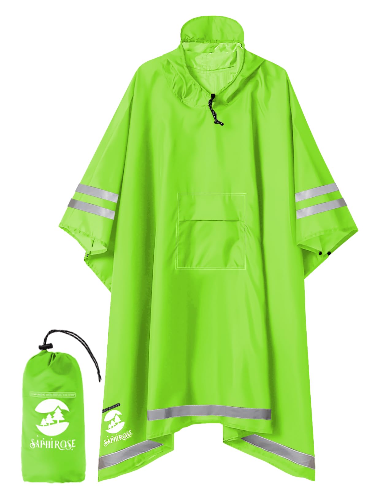 Hooded Waterproof Rain Poncho for Men and Women