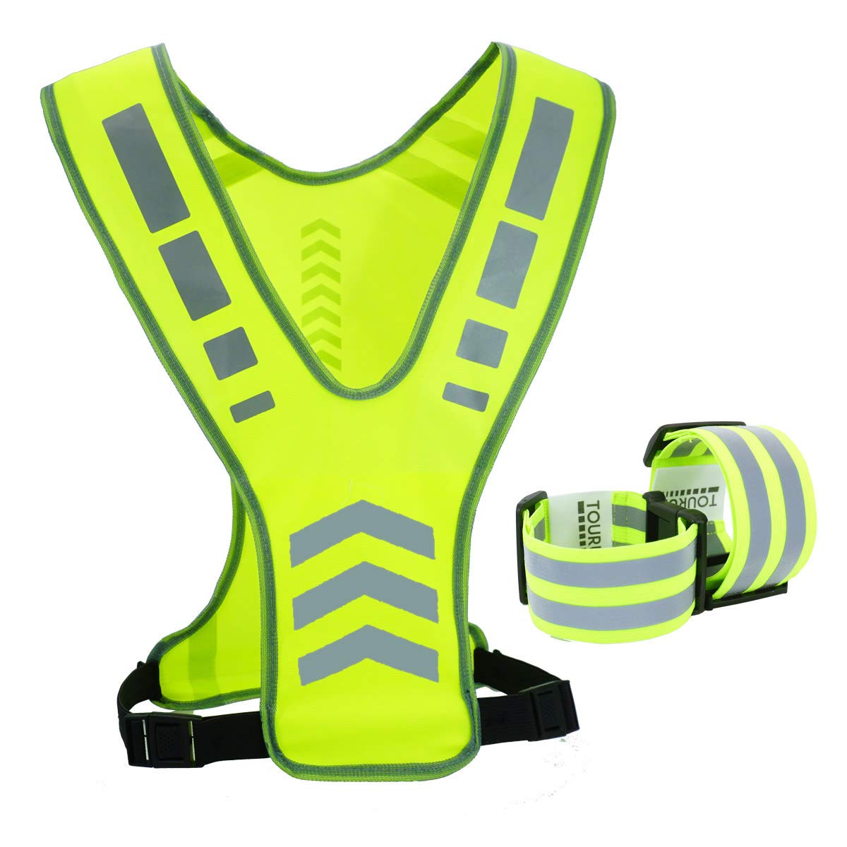 Reflective Running Safety Vest with Pocket for Night Cycling and Walking