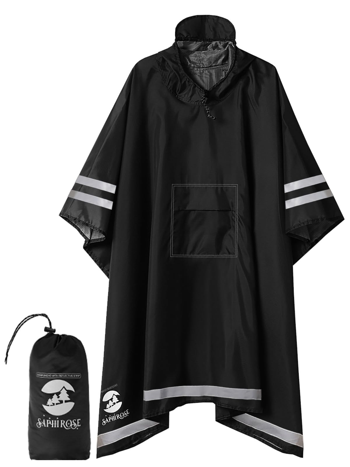 Hooded Waterproof Rain Poncho for Men and Women