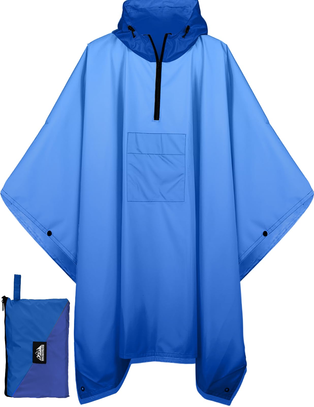 Waterproof 3 in 1 Rain Poncho and Ground Mat for Adults and Youth