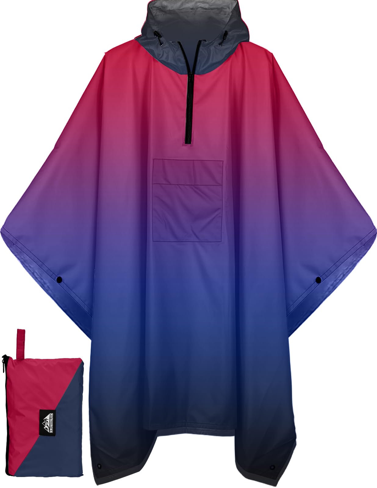 Waterproof 3 in 1 Rain Poncho and Ground Mat for Adults and Youth