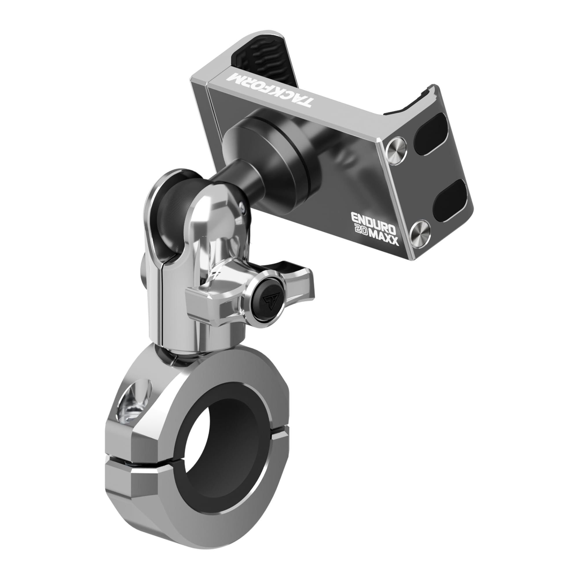 Motorcycle Phone Mount with Spring Cradle Universal Clamp and Short Arm