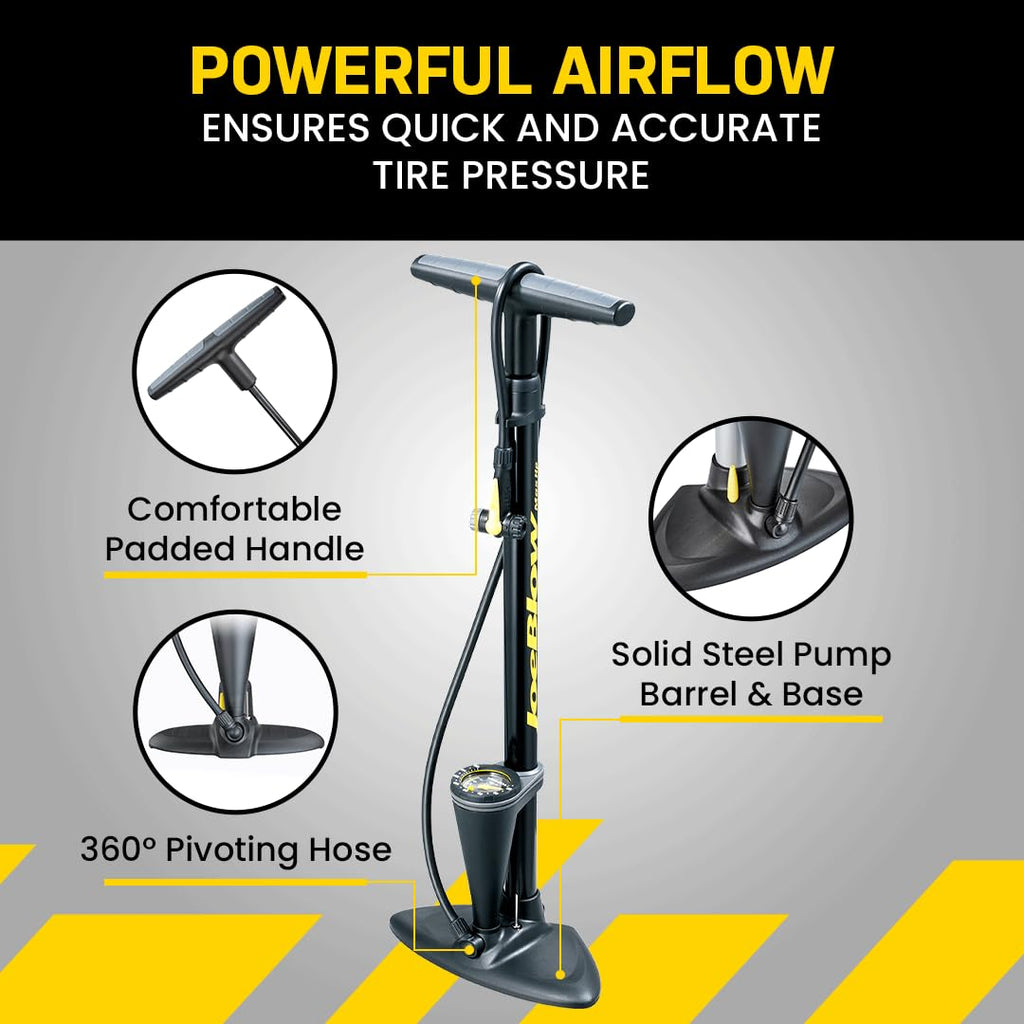 160 PSI Bicycle Floor Pump for Presta Schrader and Dunlop Valves