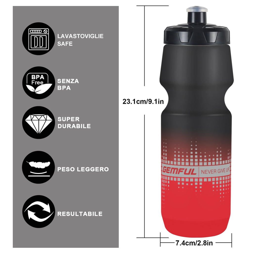Leakproof 750ml BPA Free Squeeze Bike Water Bottle for Road and MTB