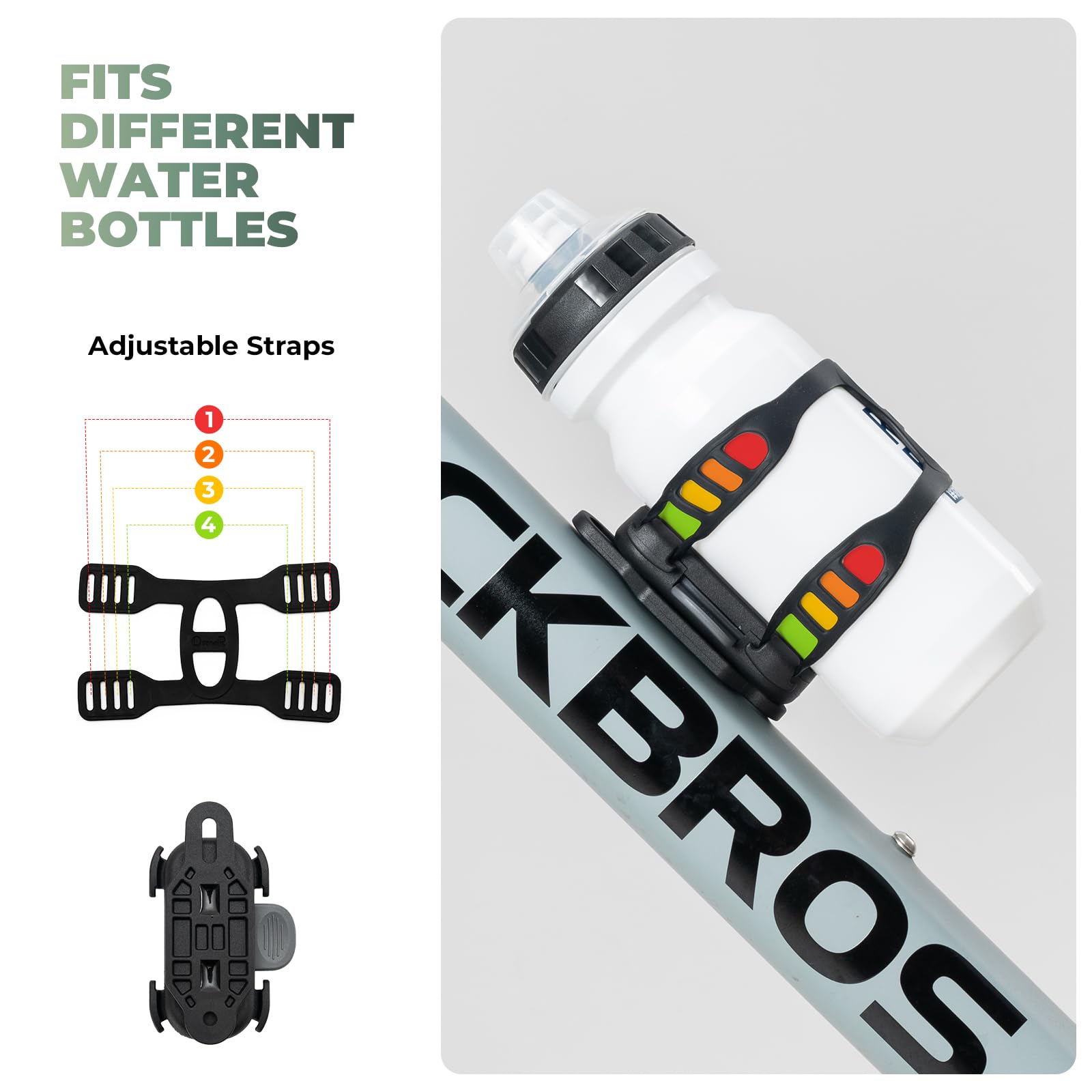 Magnetic Strap Bike Water Bottle Holder with Quick Release Button