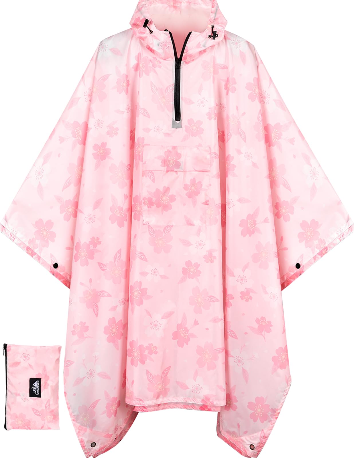 Waterproof 3 in 1 Rain Poncho and Ground Mat for Adults and Youth