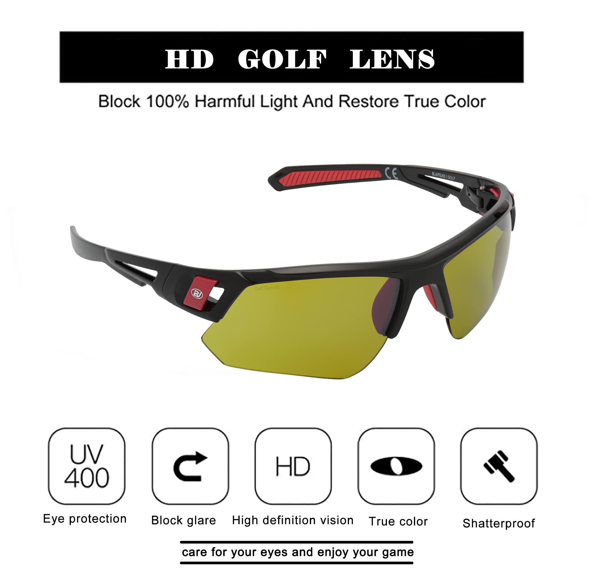 Wrap Semi Rimless Sports Sunglasses with UV400 Protection