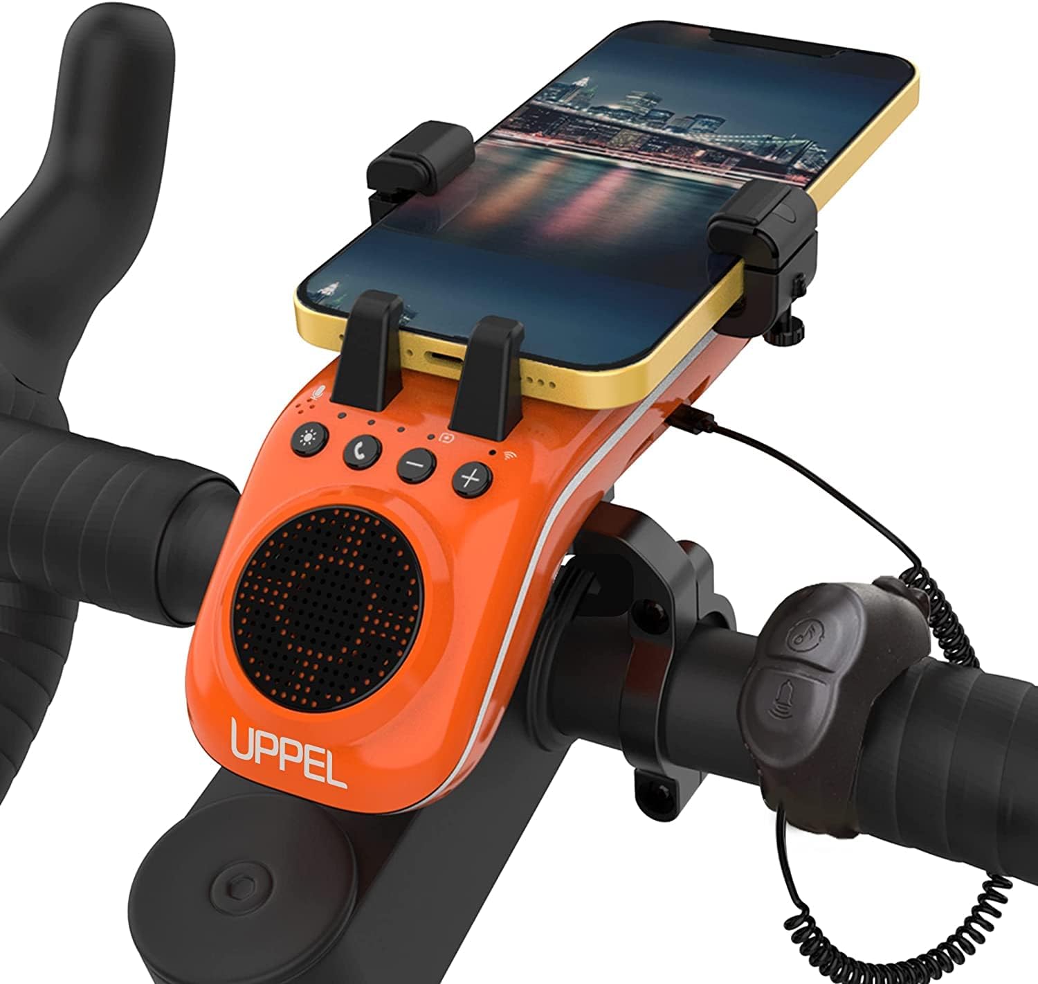 Multifunctional Bike Phone Holder with Speaker Light Horn and Power Bank