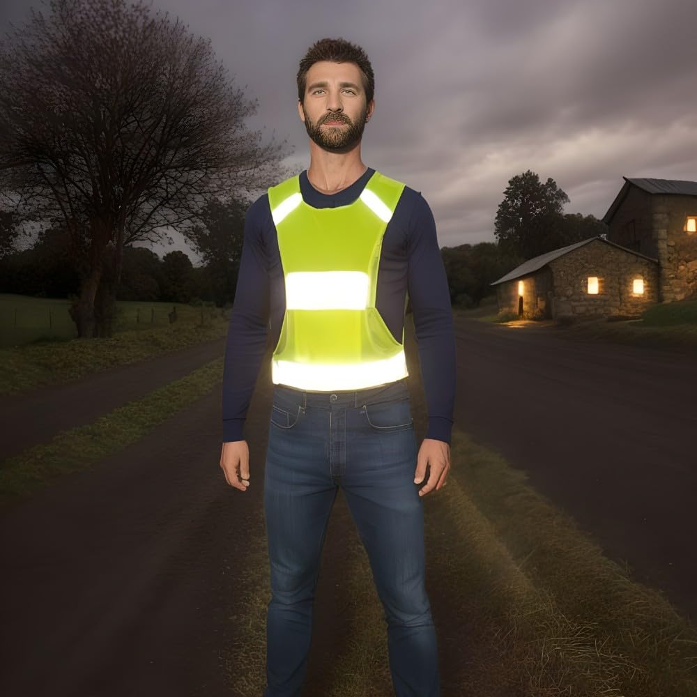 High Visibility Reflective Safety Vest with Pocket for Running and Biking