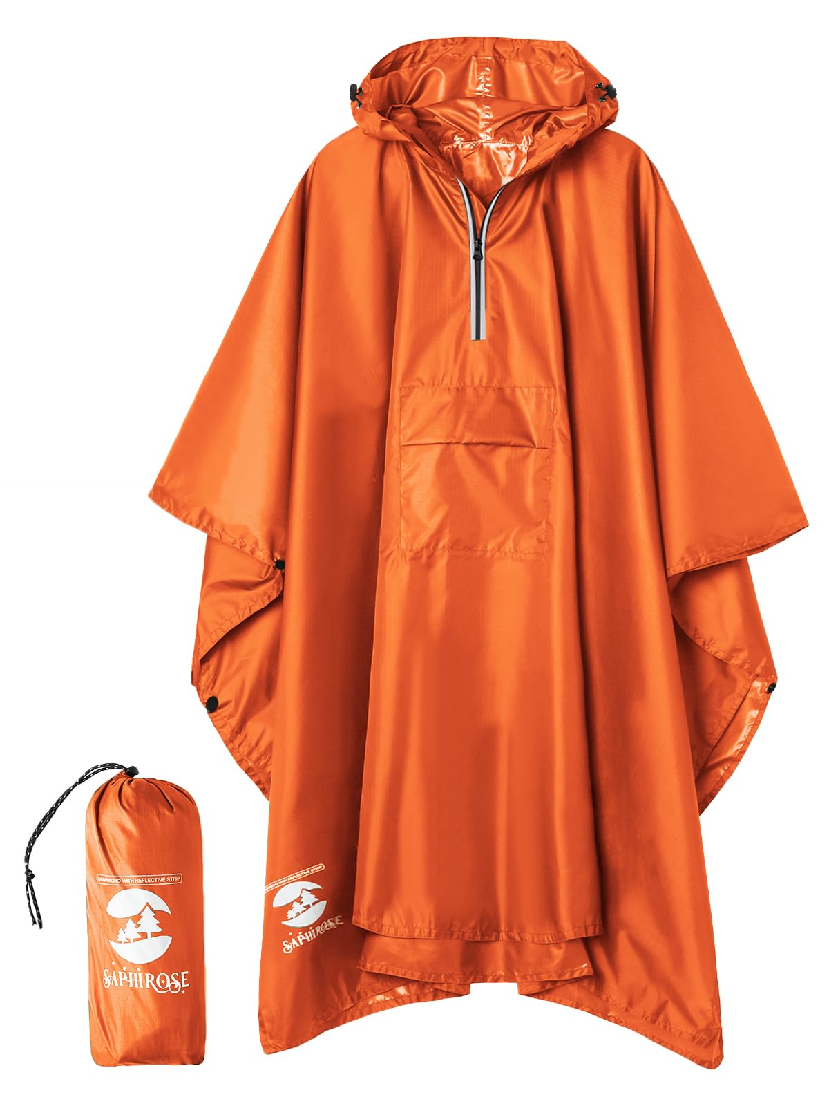 Hooded Waterproof Rain Poncho for Men and Women