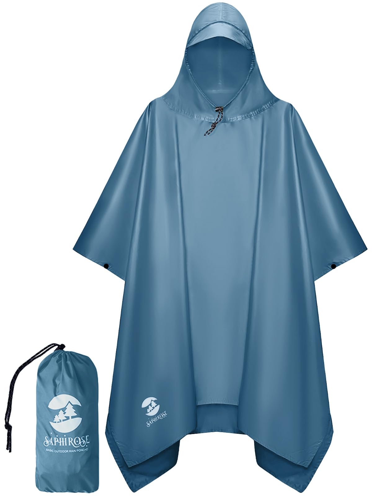 Hooded Waterproof Rain Poncho for Men and Women