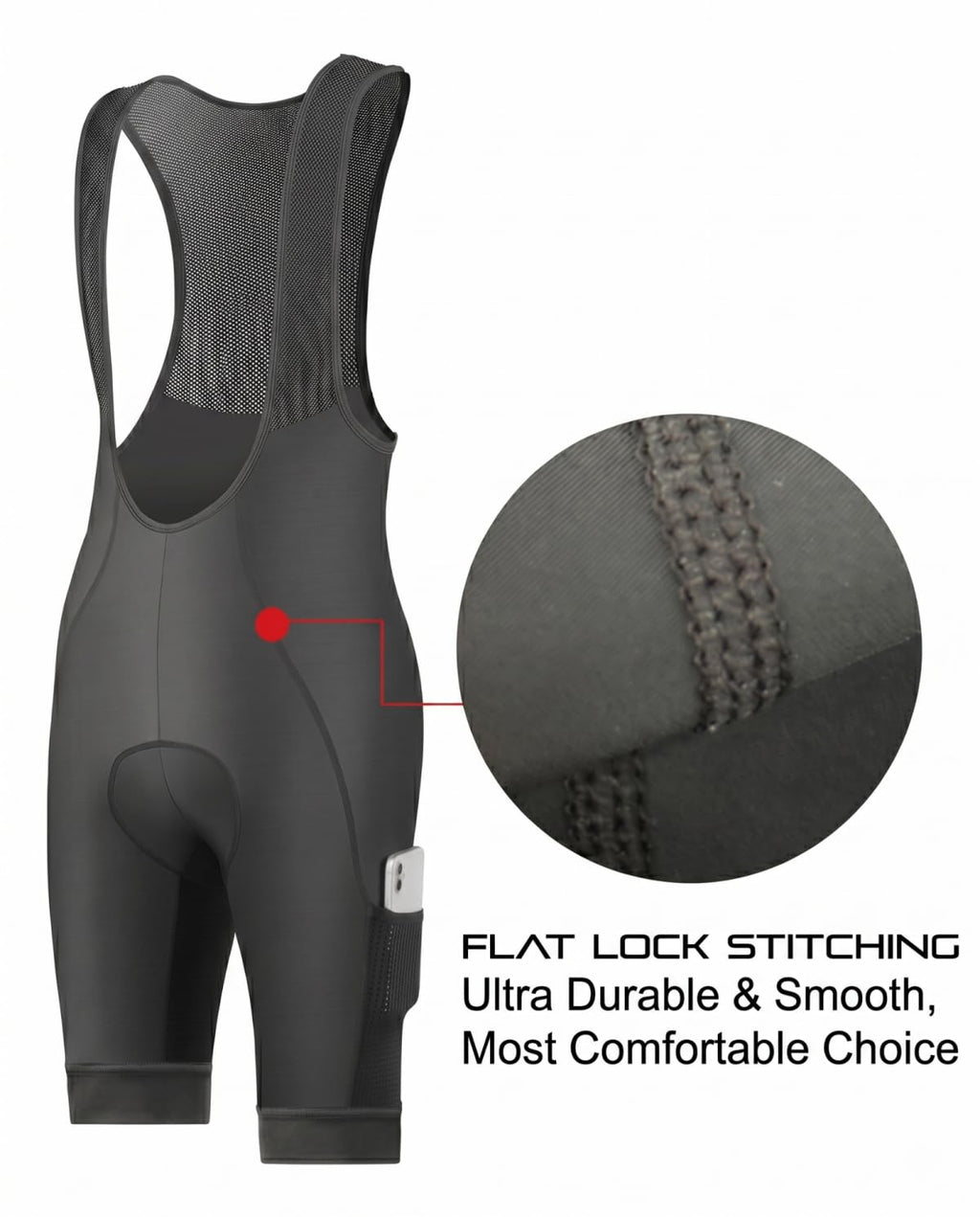 Mens 4D Padded Anti Chafe Compression Cycling Bib Shorts