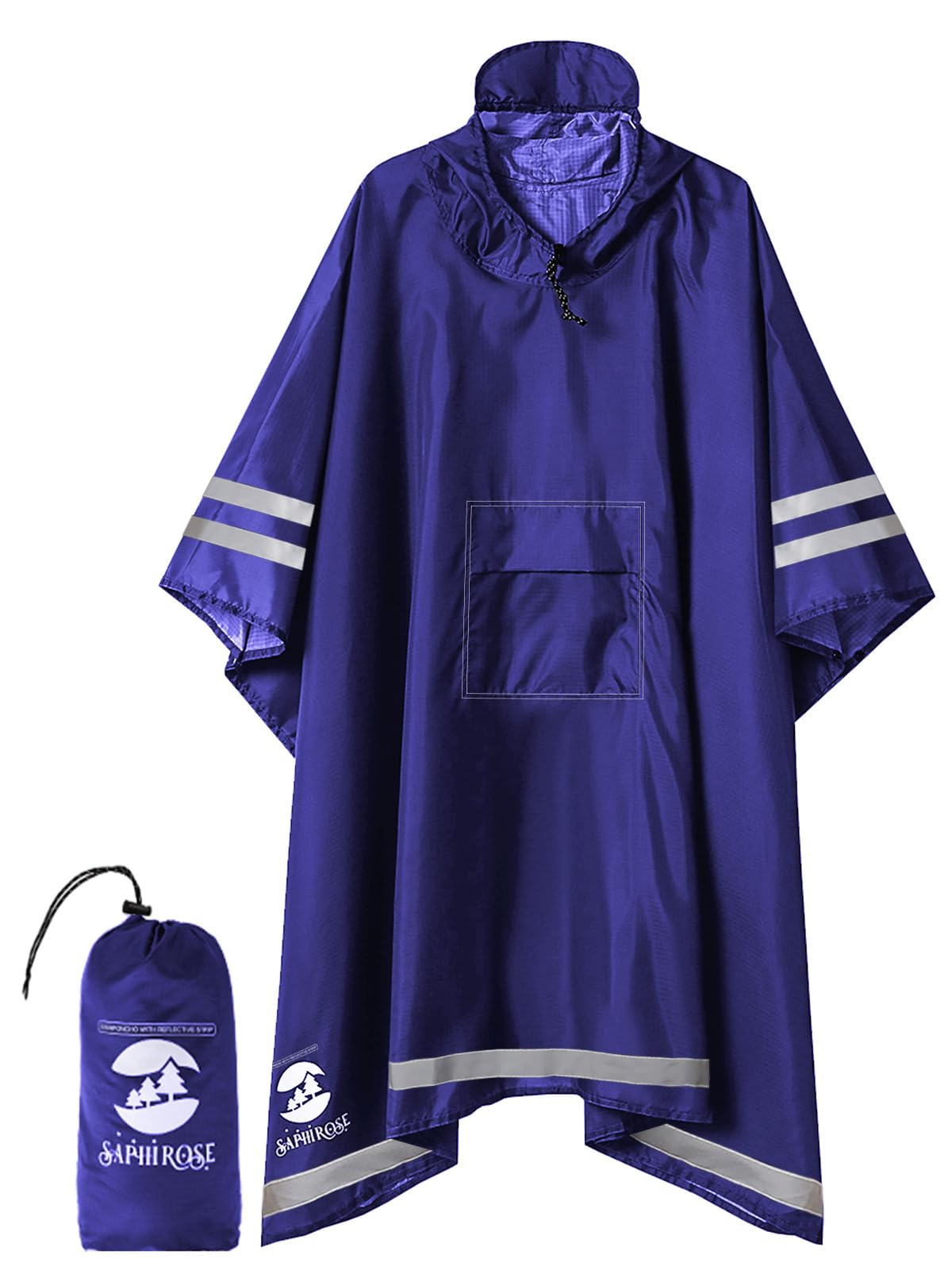 Hooded Waterproof Rain Poncho for Men and Women
