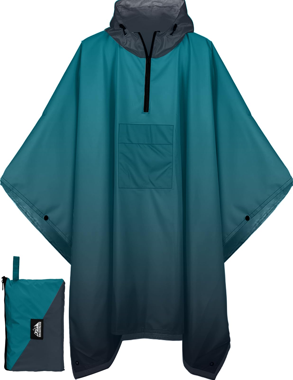 Waterproof 3 in 1 Rain Poncho and Ground Mat for Adults and Youth