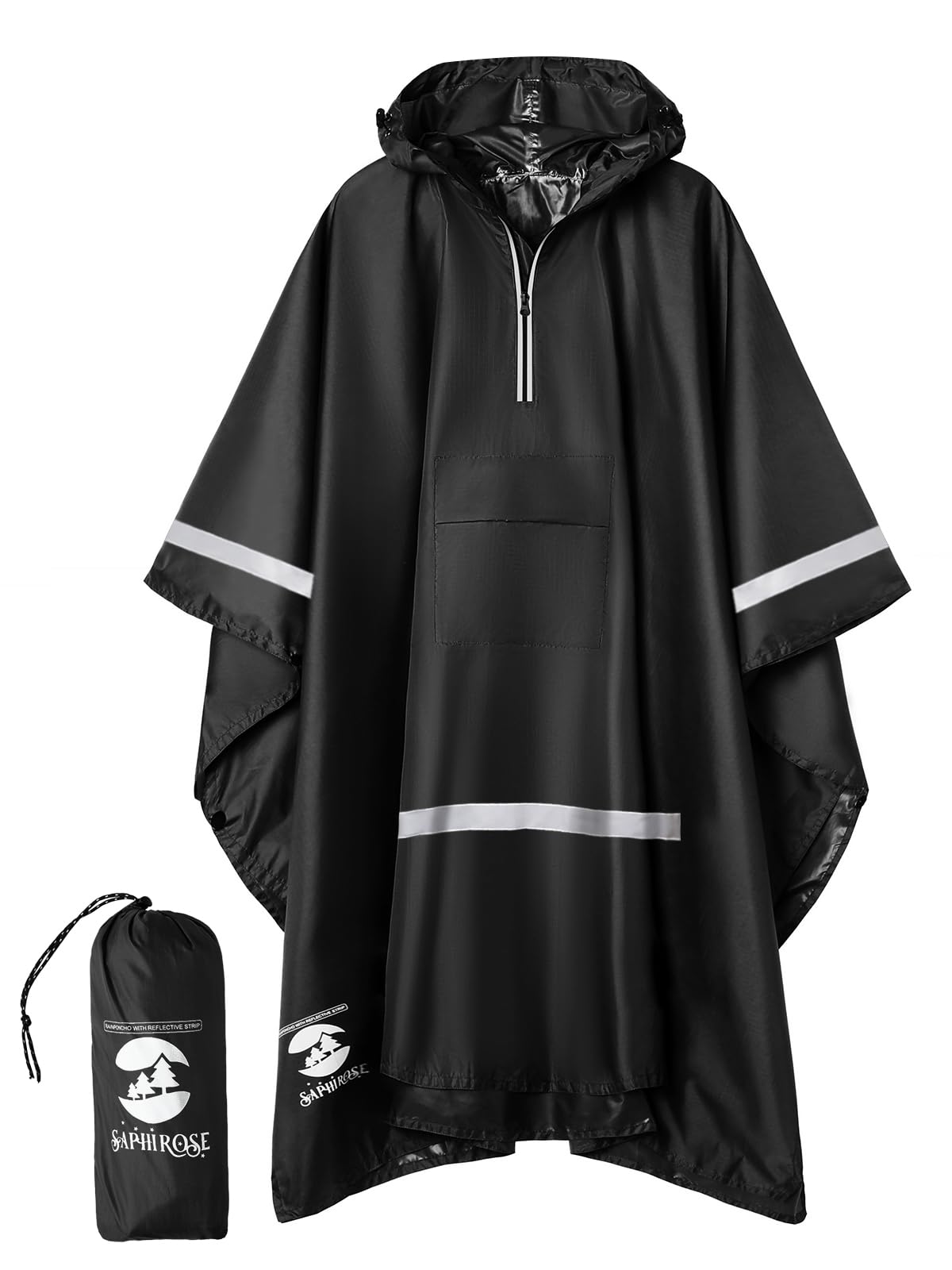 Hooded Waterproof Rain Poncho for Men and Women