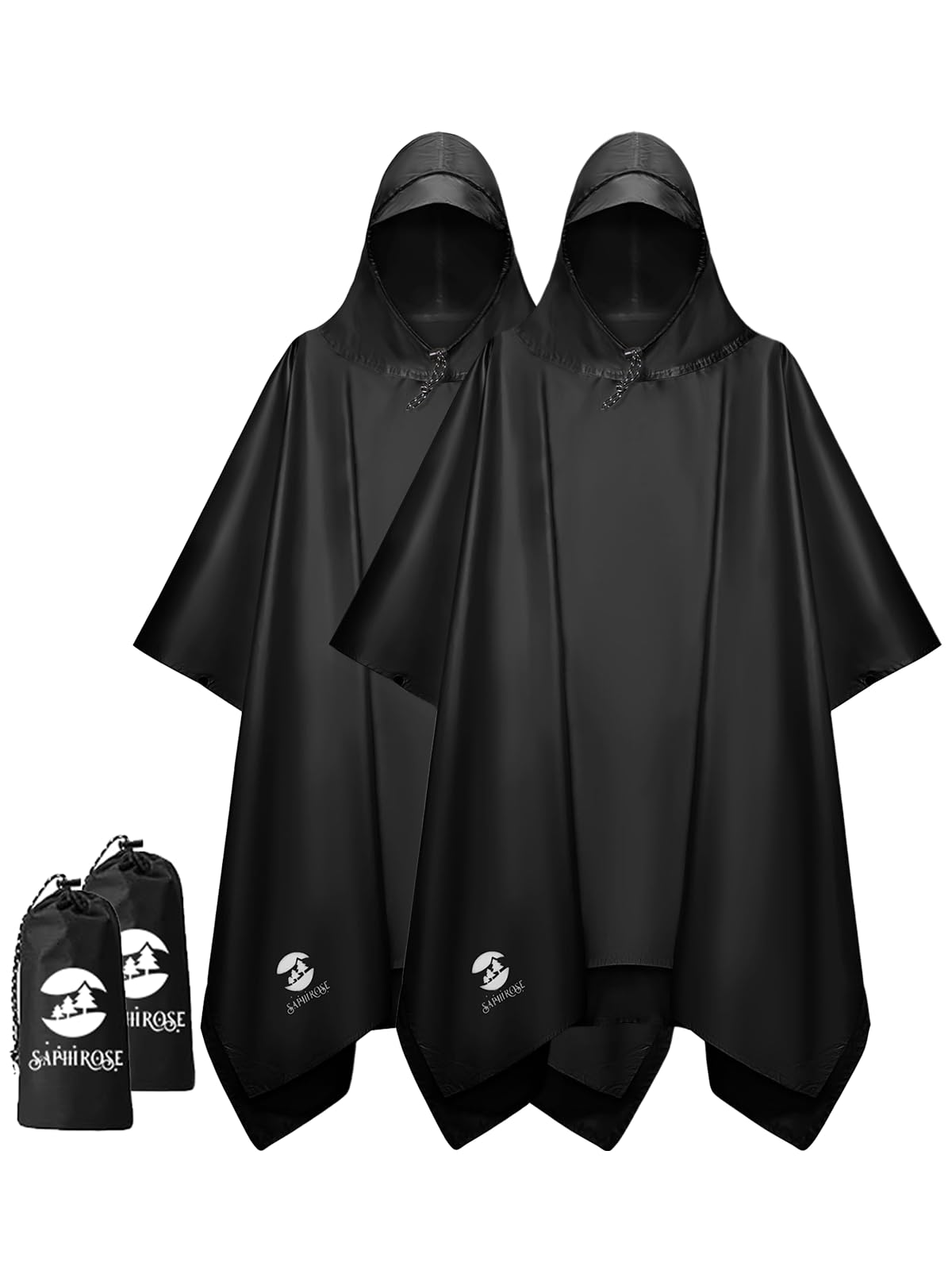 Hooded Waterproof Rain Poncho for Men and Women