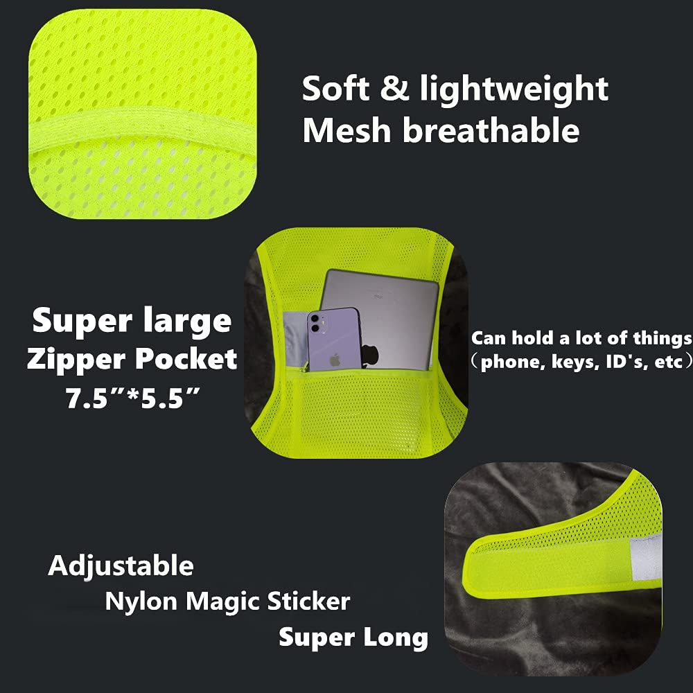 High Visibility Reflective Safety Vest with Pocket for Running and Biking