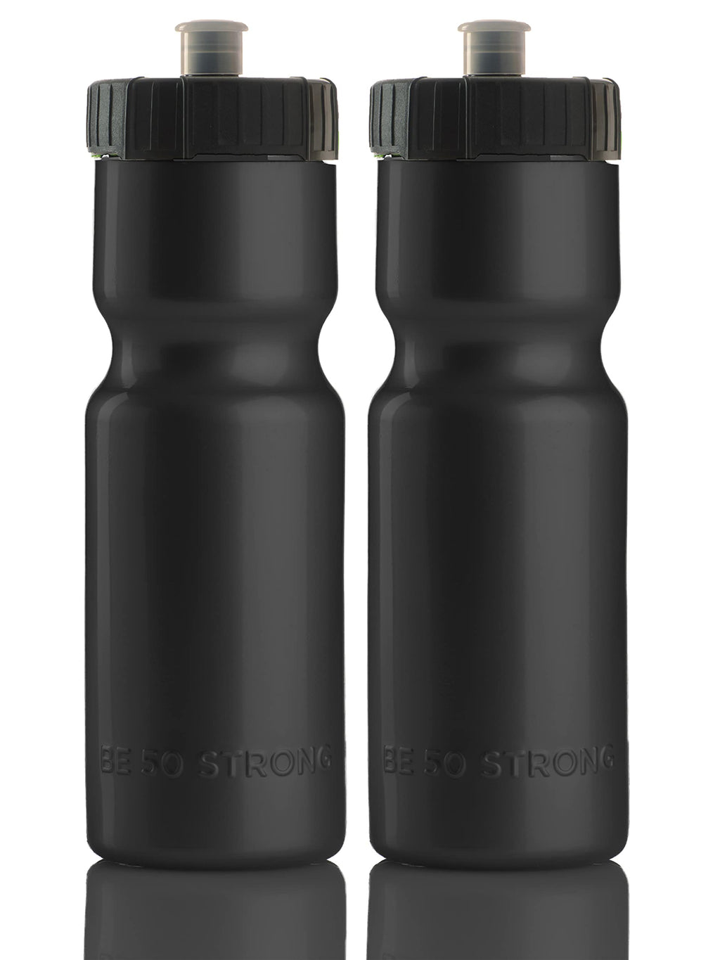 Two Pack Bike Water Bottle and Cage Set with 22oz Squeeze Bottles