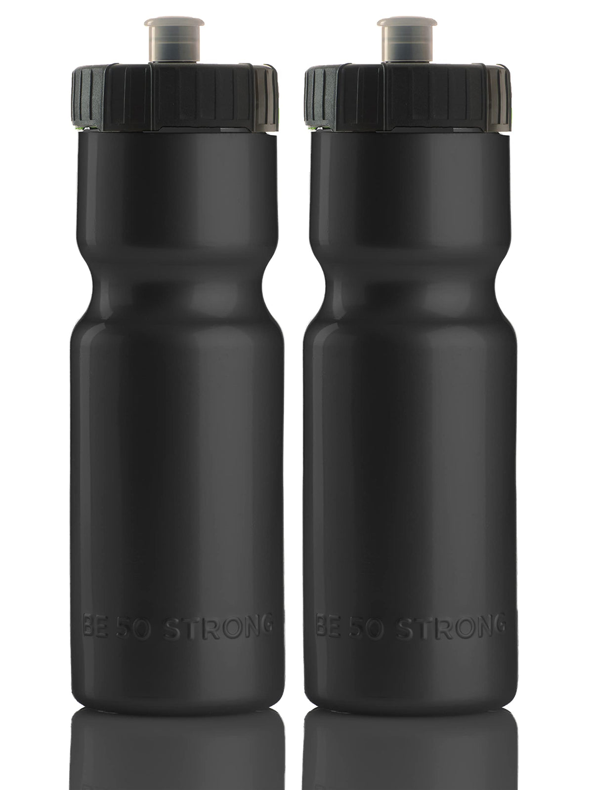 Two Pack Bike Water Bottle and Cage Set with 22oz Squeeze Bottles