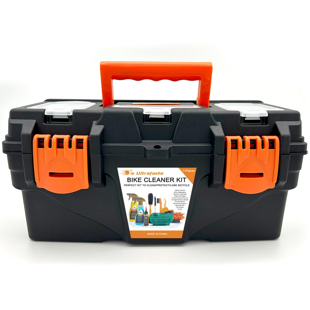 Bike Cleaning Kit with Degreaser Lubricant Chain Scrubber and Brushes