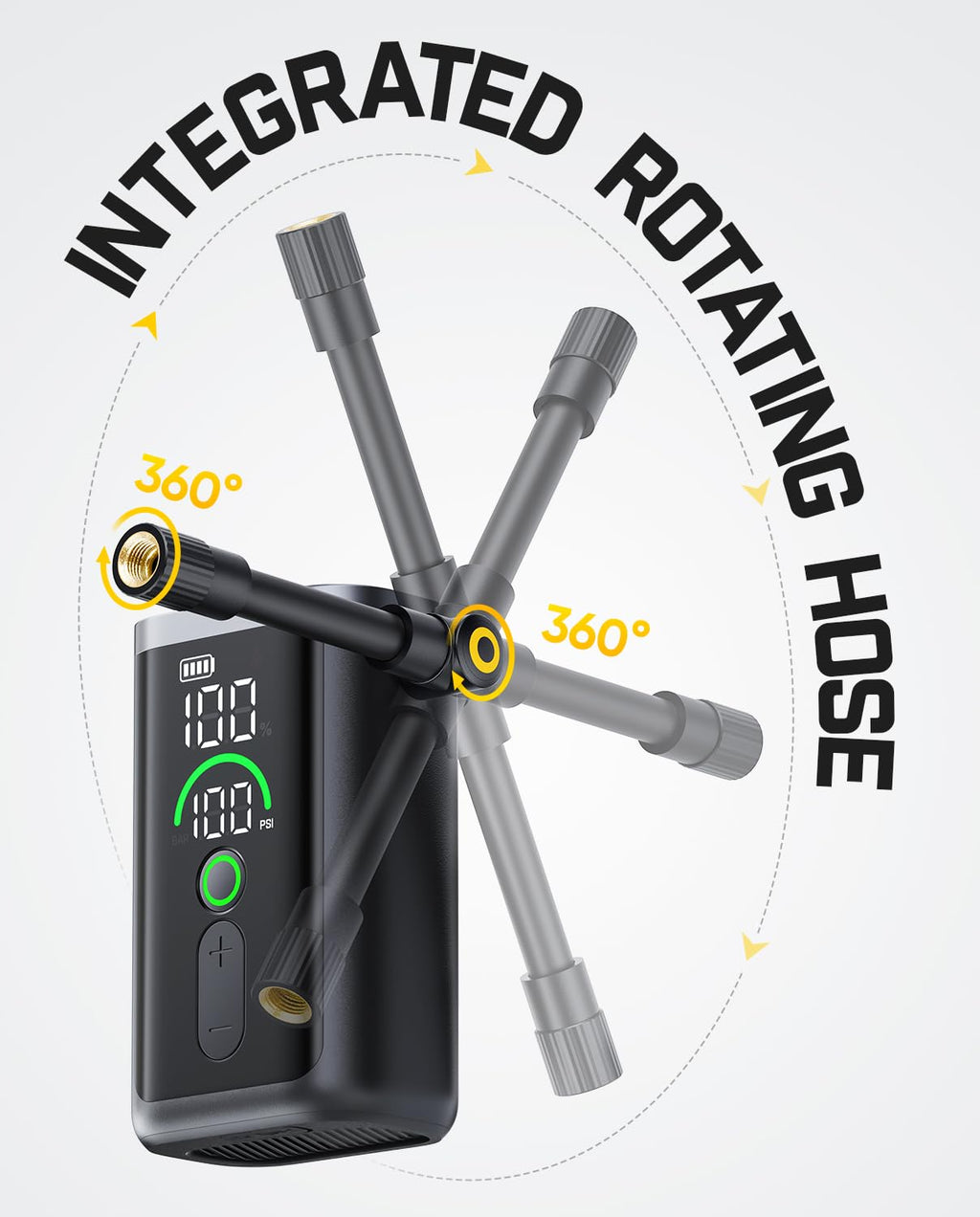150 PSI Portable Electric Bike Pump with Gauge and Dual Valve Support