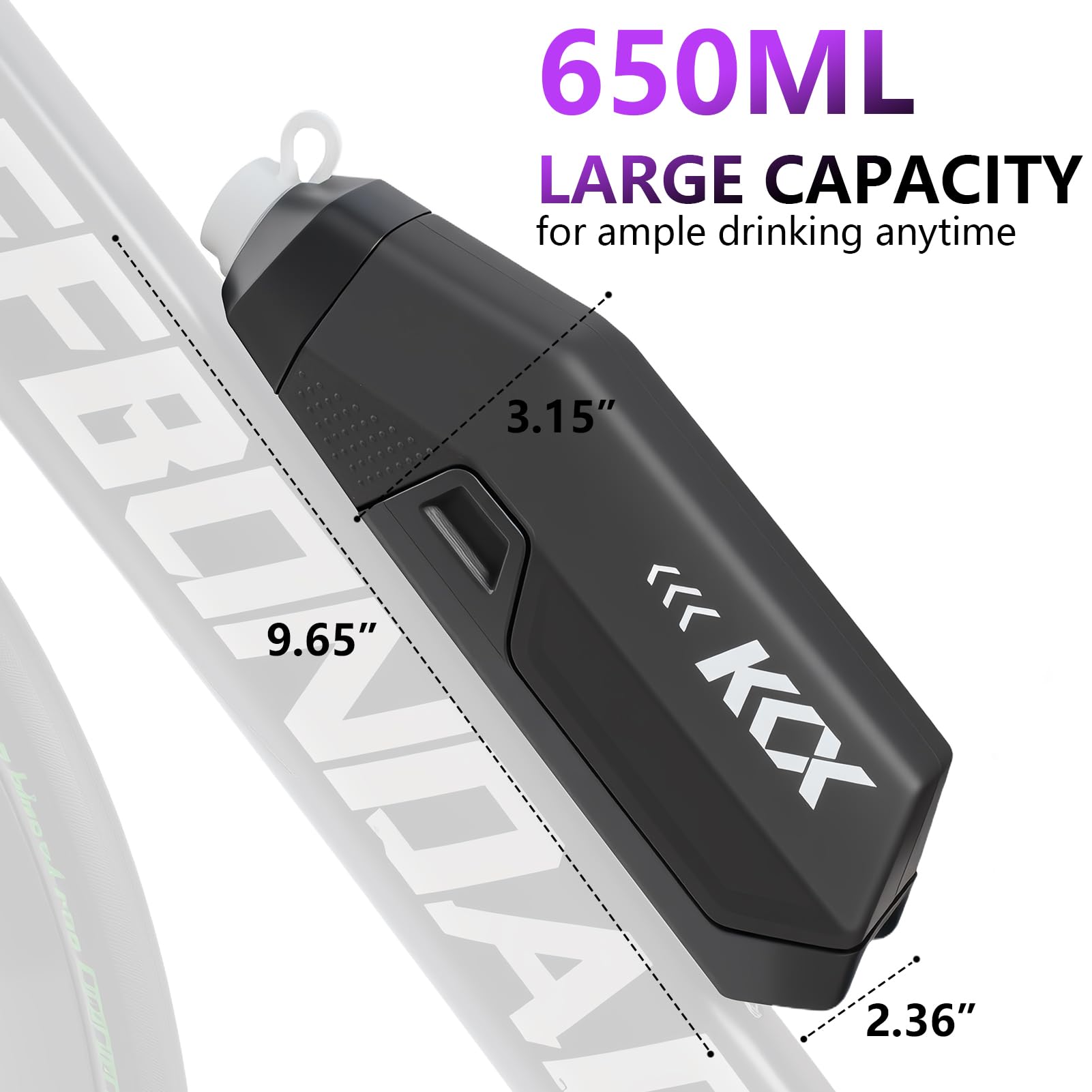 Aerodynamic 610ml BPA Free Road Bike Water Bottle and Cage Set