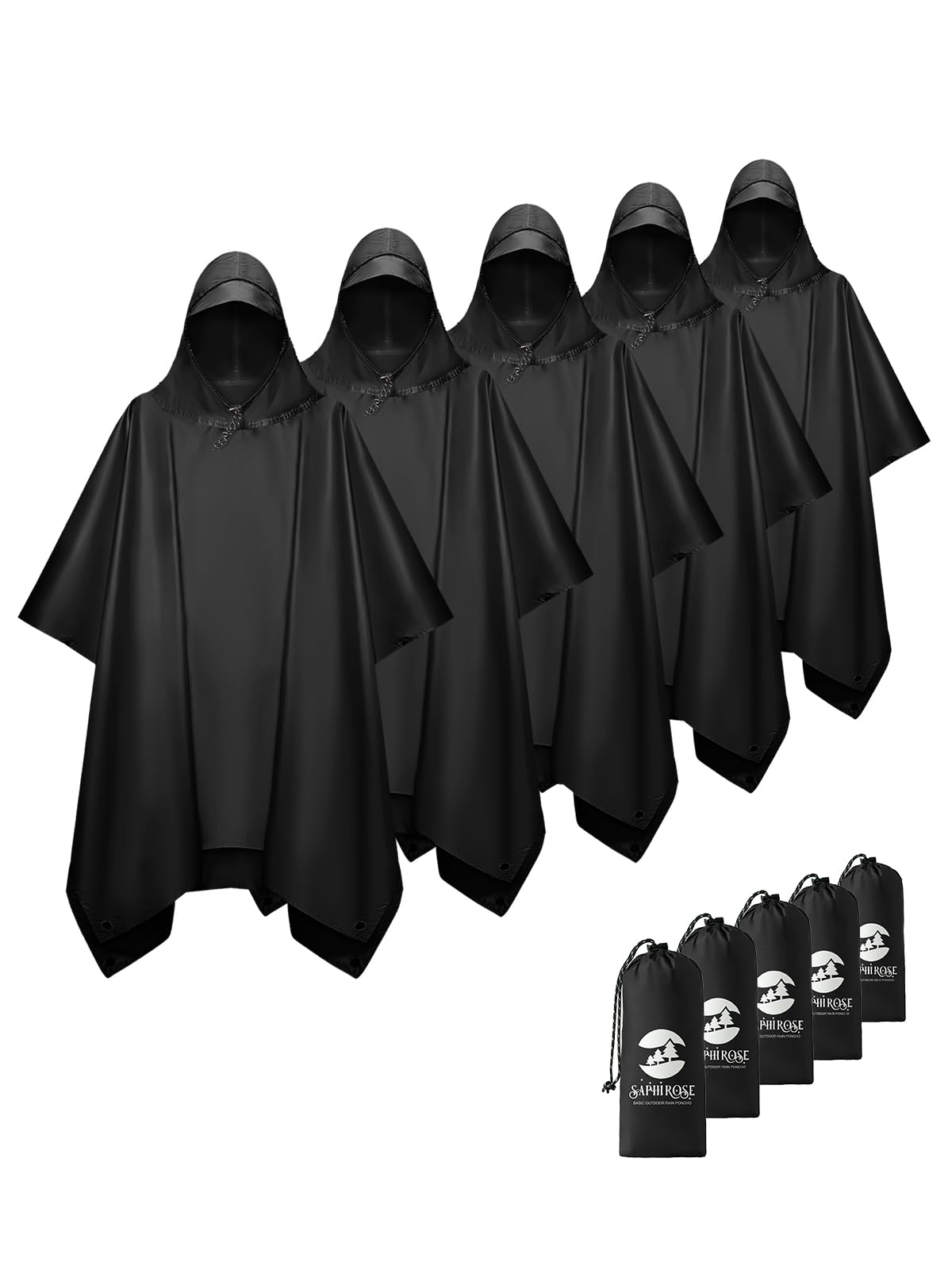 Hooded Waterproof Rain Poncho for Men and Women