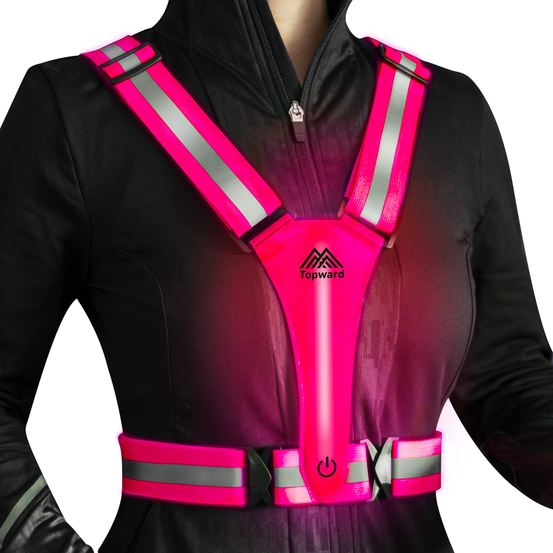 LED Reflective Safety Vest for Night Running Walking and Cycling