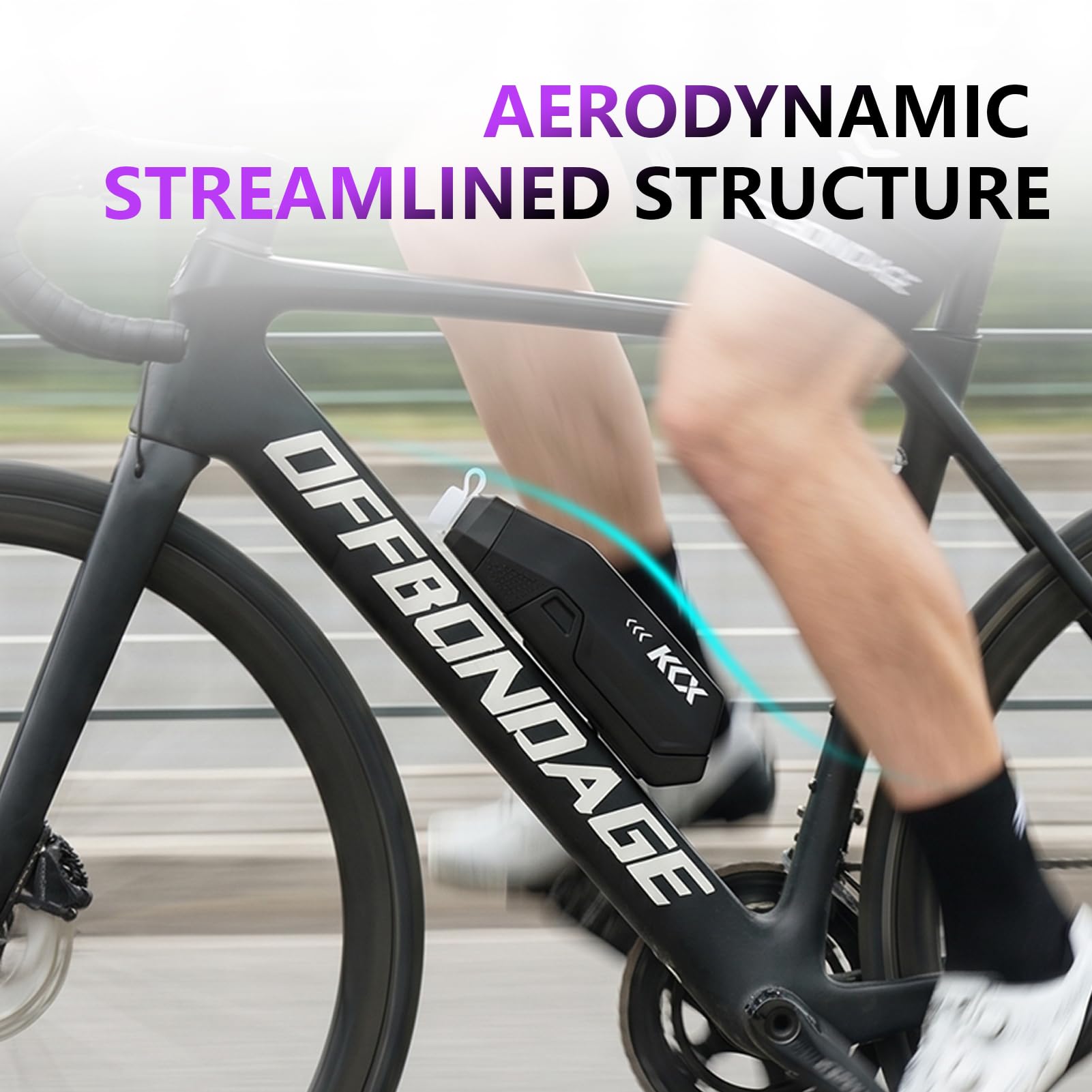 Aerodynamic 610ml BPA Free Road Bike Water Bottle and Cage Set